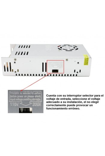 S-300-5 Fuente de Poder Conmutada 5V 60A 300W, Entrada 110-220VAC 260-135