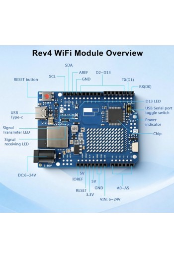 XS-610 Arduino UNO R4 WiFi con ESP32-S3, USB Tipo C, Compatible con Arduino Cloud