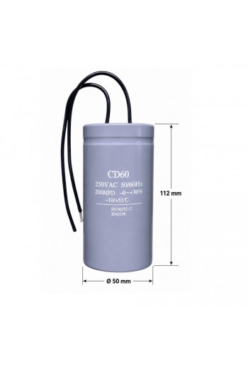CTA-200-250V Capacitor de Arranque Trabajo 200uF 250V