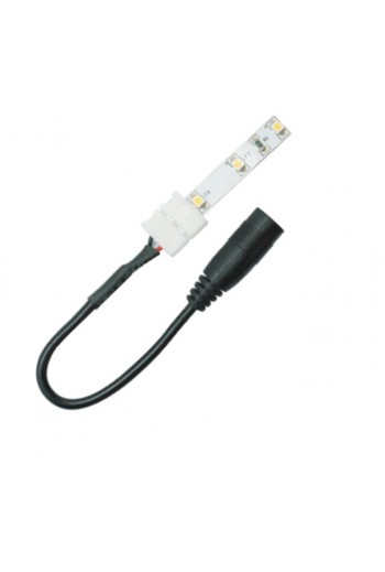 245-938 Conector para Tira LED Monocromática 8 mm con Plug DC 5.5 x 2.1 mm