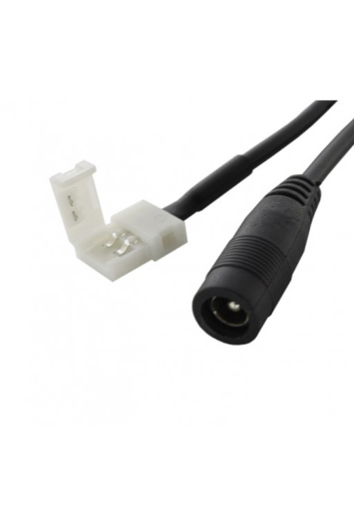 245-939 Conector para Tira LED Monocromática 10 mm con Plug DC 5.5 x 2.1 mm