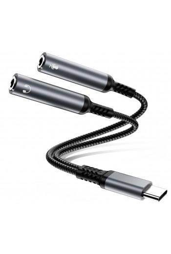 700-941 Adaptador USB Tipo C a Audio 3.5 mm y Micrófono TRS con DAC Hi-Fi