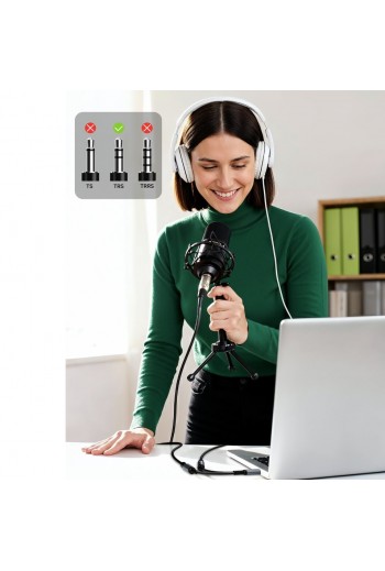 700-941 Adaptador USB Tipo C a Audio 3.5 mm y Micrófono TRS con DAC Hi-Fi, Divisor de Audio Estéreo