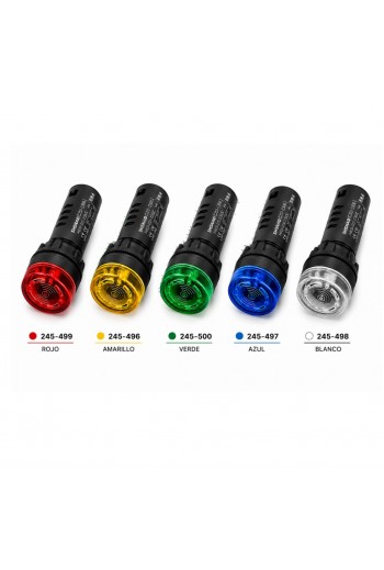 245-496 Indicador LED con Buzzer 12V para Panel 22mm, Amarillo AD16-22SM