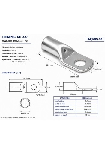  Bolsa 10 Piezas JM(JGB)70-10