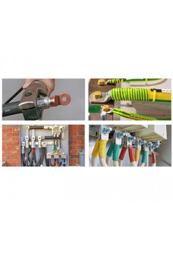 520-914 Terminal de Ojillo 1/4" M6 con Thermofit Negro, Bolsa 10 Piezas JGB25-6