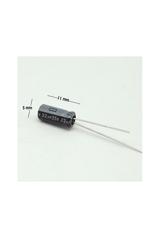 CE-22-25V Capacitor Electrolítico 22uF 25V 105C