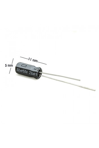 CE-22-50V Capacitor Electrolítico 22uF 50V 105C