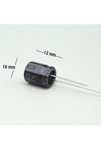 CE-10-250V Capacitor Electrolítico 10uF 250V 105C