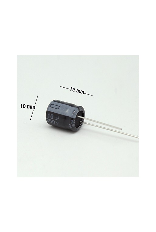 CE-10-250V Capacitor Electrolítico 10uF 250V 105C