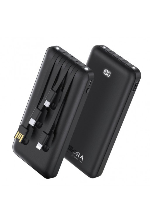 660-1018 Power Bank 10000mAh con Cables USB-C