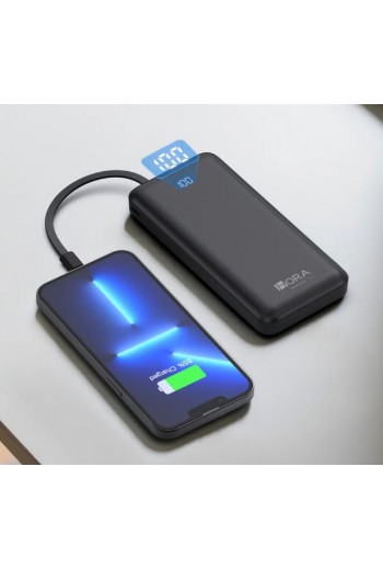660-1018 Power Bank 10000mAh con Cables USB-C, Lightning, Micro USB y Linterna GAR148