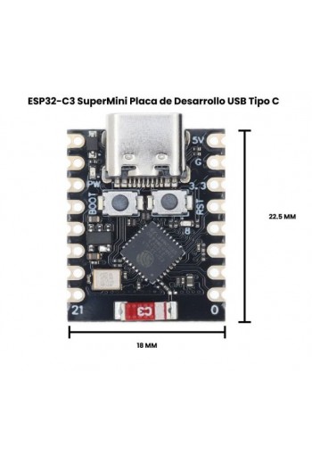 XS-626 Módulo ESP32 C3 Super Mini WiFi Bluetooth 5 BLE RISC-V USB-C